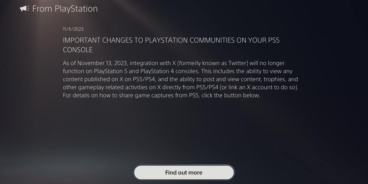 Sony Follows Microsoft by Terminating Twitter Support on PlayStation Consoles