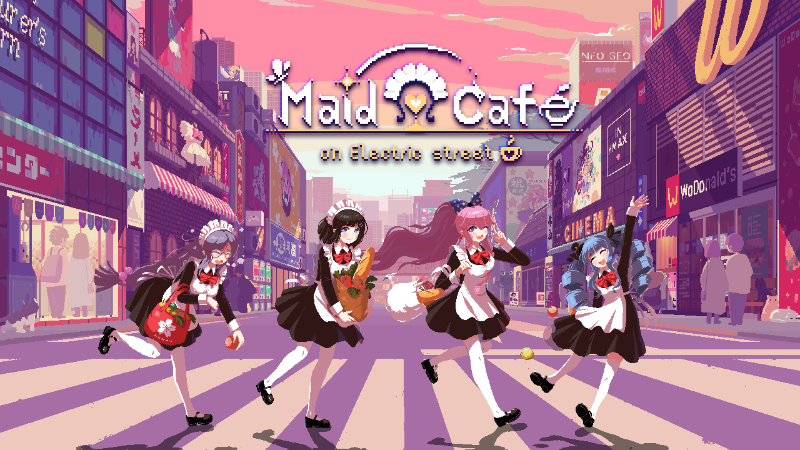 “Maid Cafe on Electric Street” Dazzles Steam with Gorgeous Pixel Artwork in Summer 2024